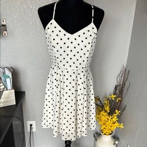 Express Black and White Polka Dot Sundress